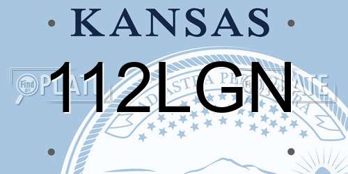 112LGN Kansas License Plate