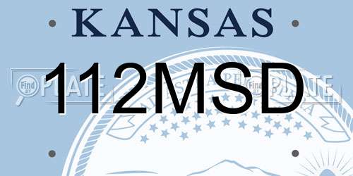 112MSD Kansas License Plate