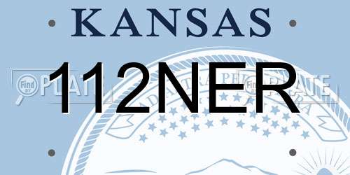112NER Kansas License Plate