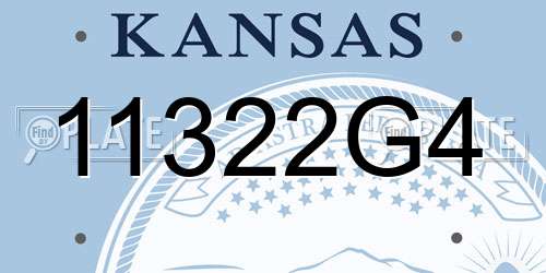 11322G4 Kansas License Plate