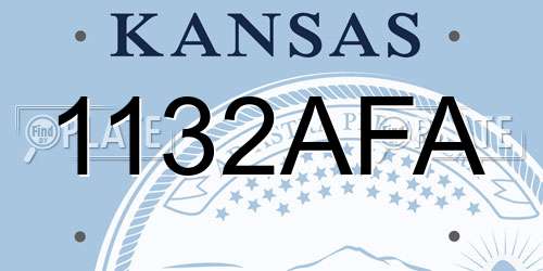 1132AFA Kansas License Plate