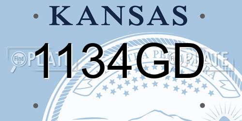 1134GD Kansas License Plate