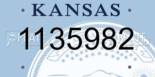 1135982 Kansas License Plate