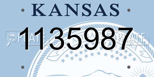 1135987 Kansas License Plate