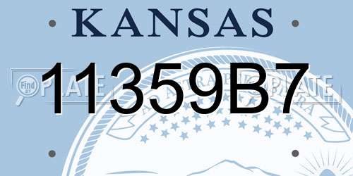 11359B7 Kansas License Plate