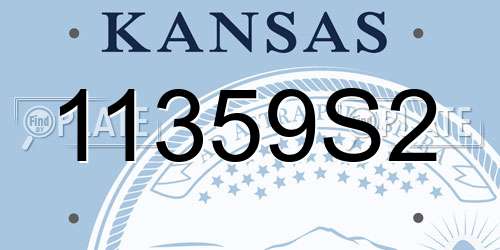 11359S2 Kansas License Plate