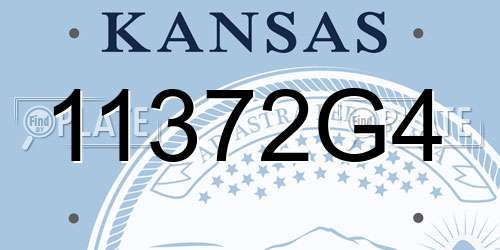 11372G4 Kansas License Plate
