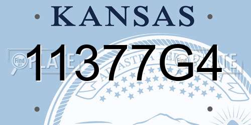 11377G4 Kansas License Plate