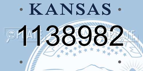 1138982 Kansas License Plate