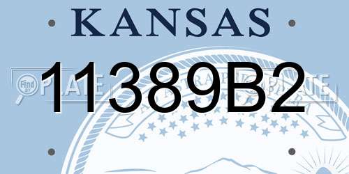 11389B2 Kansas License Plate