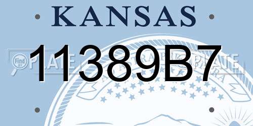 11389B7 Kansas License Plate