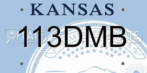 113DMB Kansas License Plate