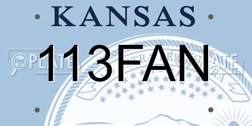 113FAN Kansas License Plate