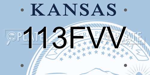 113FVV Kansas License Plate