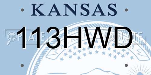 113HWD Kansas License Plate