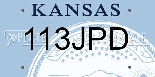 113JPD Kansas License Plate
