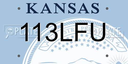 113LFU Kansas License Plate