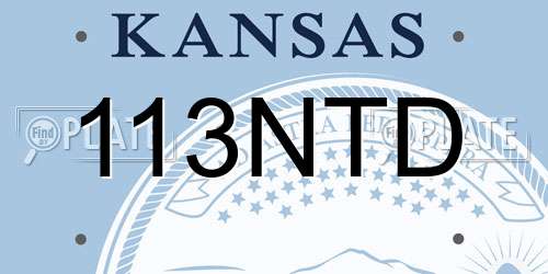 113NTD Kansas License Plate