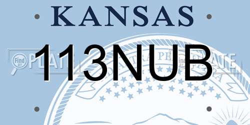 113NUB Kansas License Plate