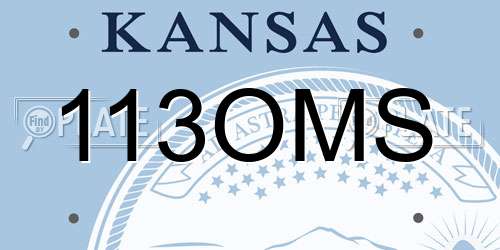 113OMS Kansas License Plate
