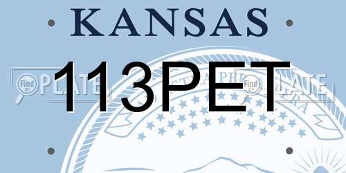 113PET Kansas License Plate