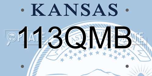 113QMB Kansas License Plate