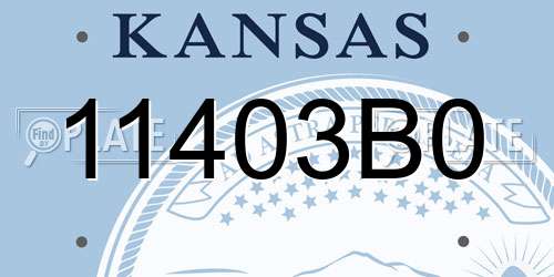 11403B0 Kansas License Plate