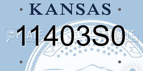 11403S0 Kansas License Plate