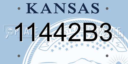 11442B3 Kansas License Plate