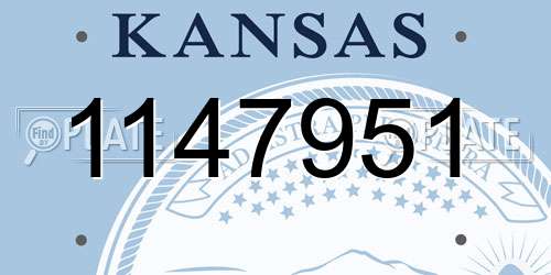 1147951 Kansas License Plate