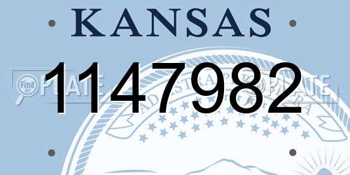 1147982 Kansas License Plate