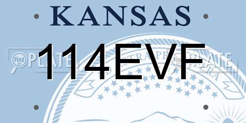 114EVF Kansas License Plate
