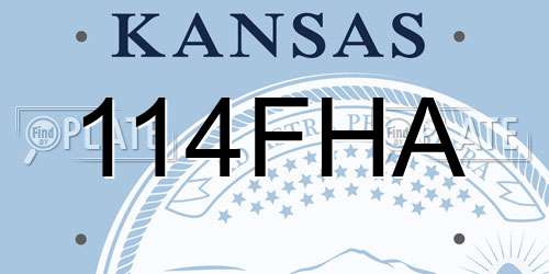 114FHA Kansas License Plate