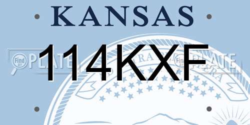 114KXF Kansas License Plate