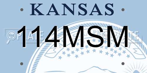 114MSM Kansas License Plate