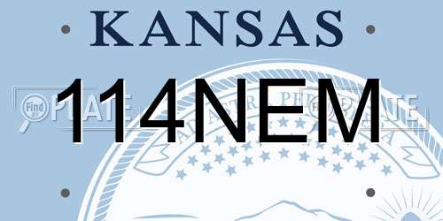 114NEM Kansas License Plate