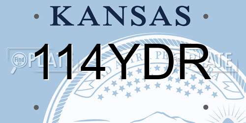 114YDR Kansas License Plate