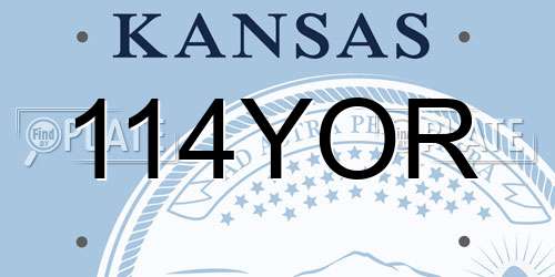 114YOR Kansas License Plate