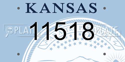 11518 Kansas License Plate