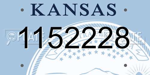 1152228 Kansas License Plate