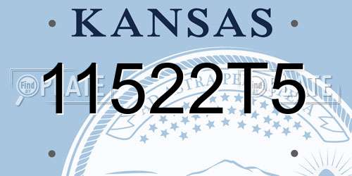 11522T5 Kansas License Plate