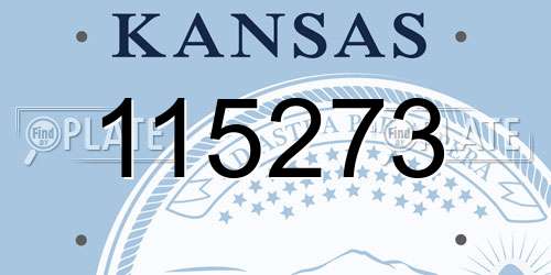 115273 Kansas License Plate