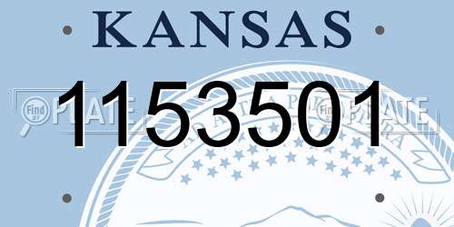 1153501 Kansas License Plate