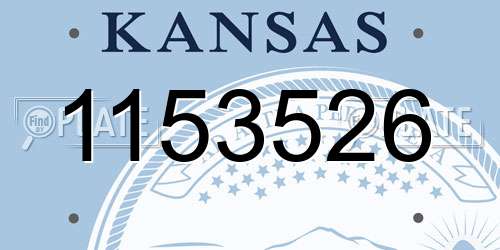 1153526 Kansas License Plate
