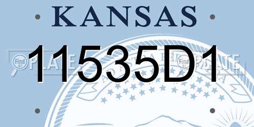 11535D1 Kansas License Plate