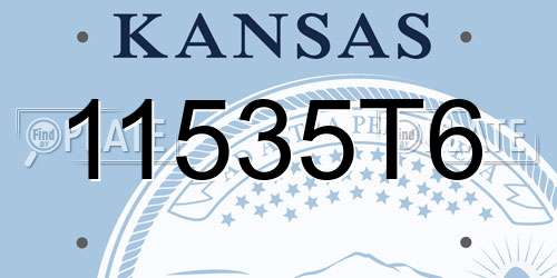 11535T6 Kansas License Plate