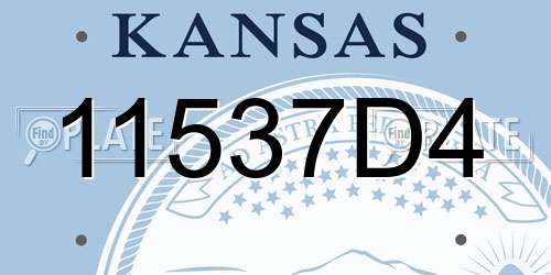 11537D4 Kansas License Plate