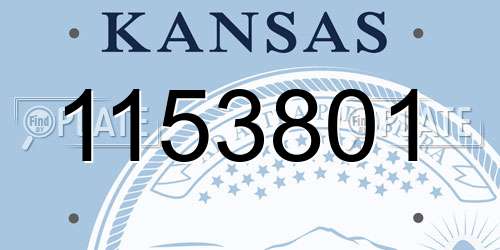 1153801 Kansas License Plate