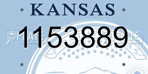 1153889 Kansas License Plate