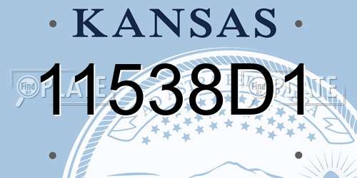 11538D1 Kansas License Plate